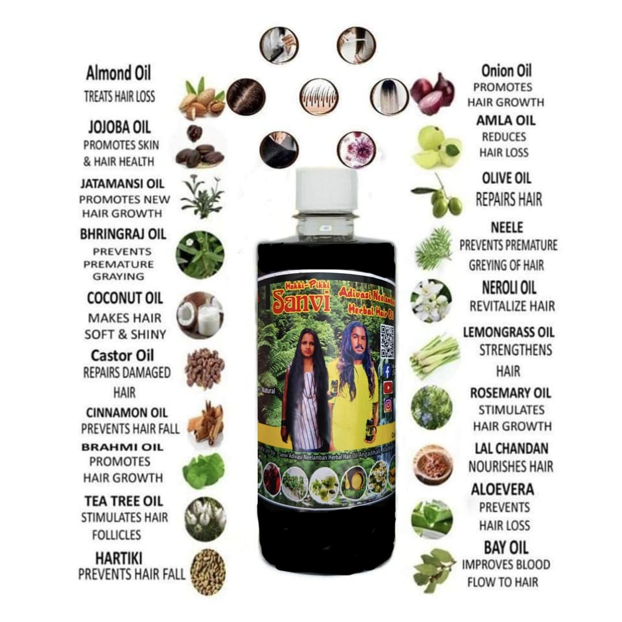Sanvi Adivasi Neelambari Herbal Hair Oil 1000ml